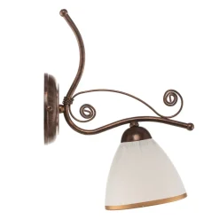 Lamkur Væglampe Roma i hvid og brun