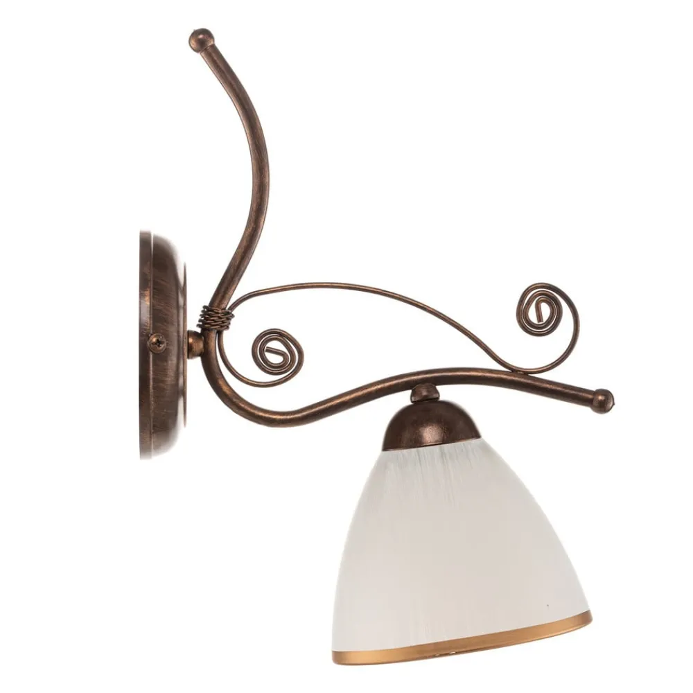 Lamkur Væglampe Roma i hvid og brun