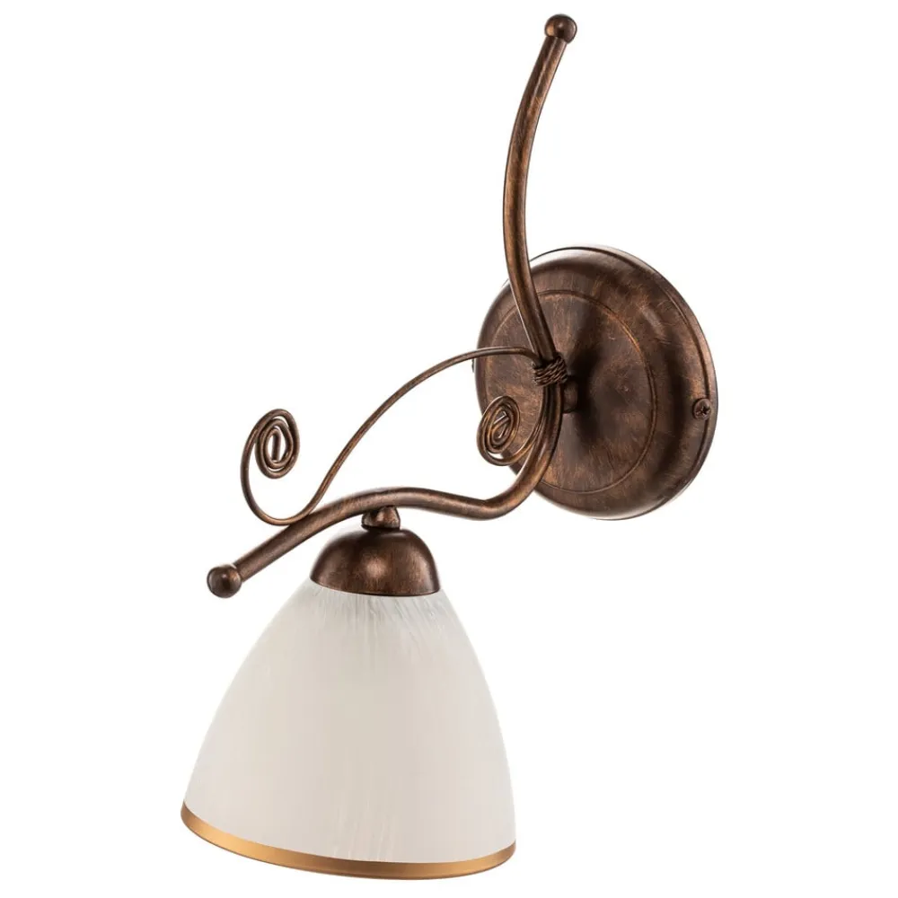 Lamkur Væglampe Roma i hvid og brun
