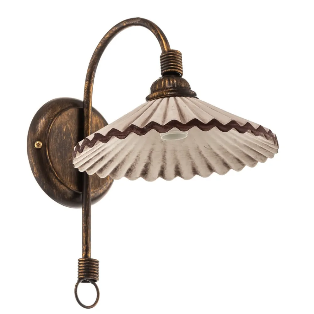 ONLI Gang|Pendellamper>Væglampe Rosina, bronze med lyserød keramisk skærm