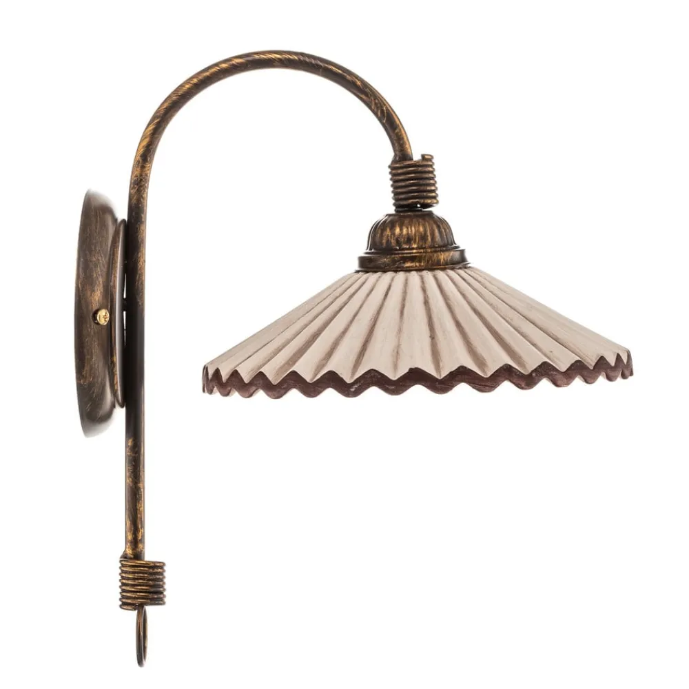 ONLI Gang|Pendellamper>Væglampe Rosina, bronze med lyserød keramisk skærm