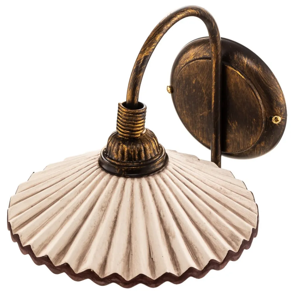 ONLI Gang|Pendellamper>Væglampe Rosina, bronze med lyserød keramisk skærm