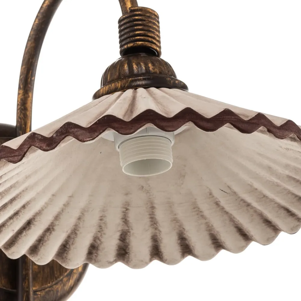 ONLI Gang|Pendellamper>Væglampe Rosina, bronze med lyserød keramisk skærm