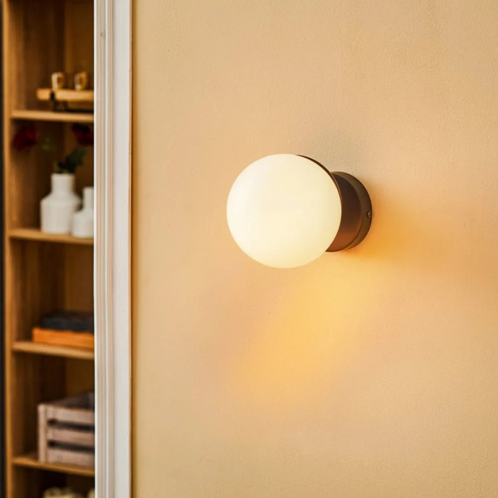 Eko-Light Væglamper|Væglamper>Væglampe Sfera 1 lyskilde glas/sort