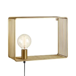 Væglampe Shelf, guldfarvet, metal^Markslöjd