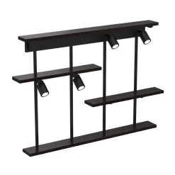Væglampe Shelf, sort, bredde 102 cm, træ, 4 lyskilder.^Luminex New
