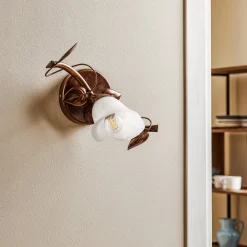 Væglampe Siena i florentinsk stil, 1 lyskilde, metal, glas^Lamkur Hot