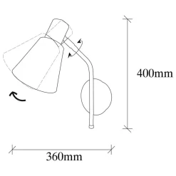Opviq Væglampe Sivani MR-663, antik guld, metal, Ø 15 cm