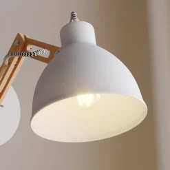 Euluna Væglampe Skansen, træarm justerbar, hvid