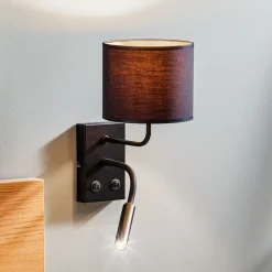 Luminex Væglamper|Væglamper>Væglampe Soho cylindrisk læselampe sort/guld