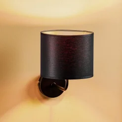 Luminex Væglampe Soho cylindrisk sort/guld