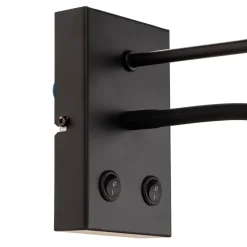 Luminex Væglampe Soho, konisk, læselampe sort/guld