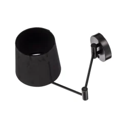 Euluna Væglampe Solo, kegle, velour, sort/sort