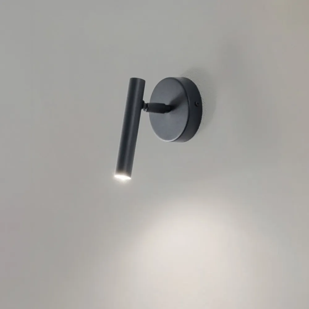 SIGMA Væglampe Sopel, antracit, 1 lyskilde, stål, højde 15 cm