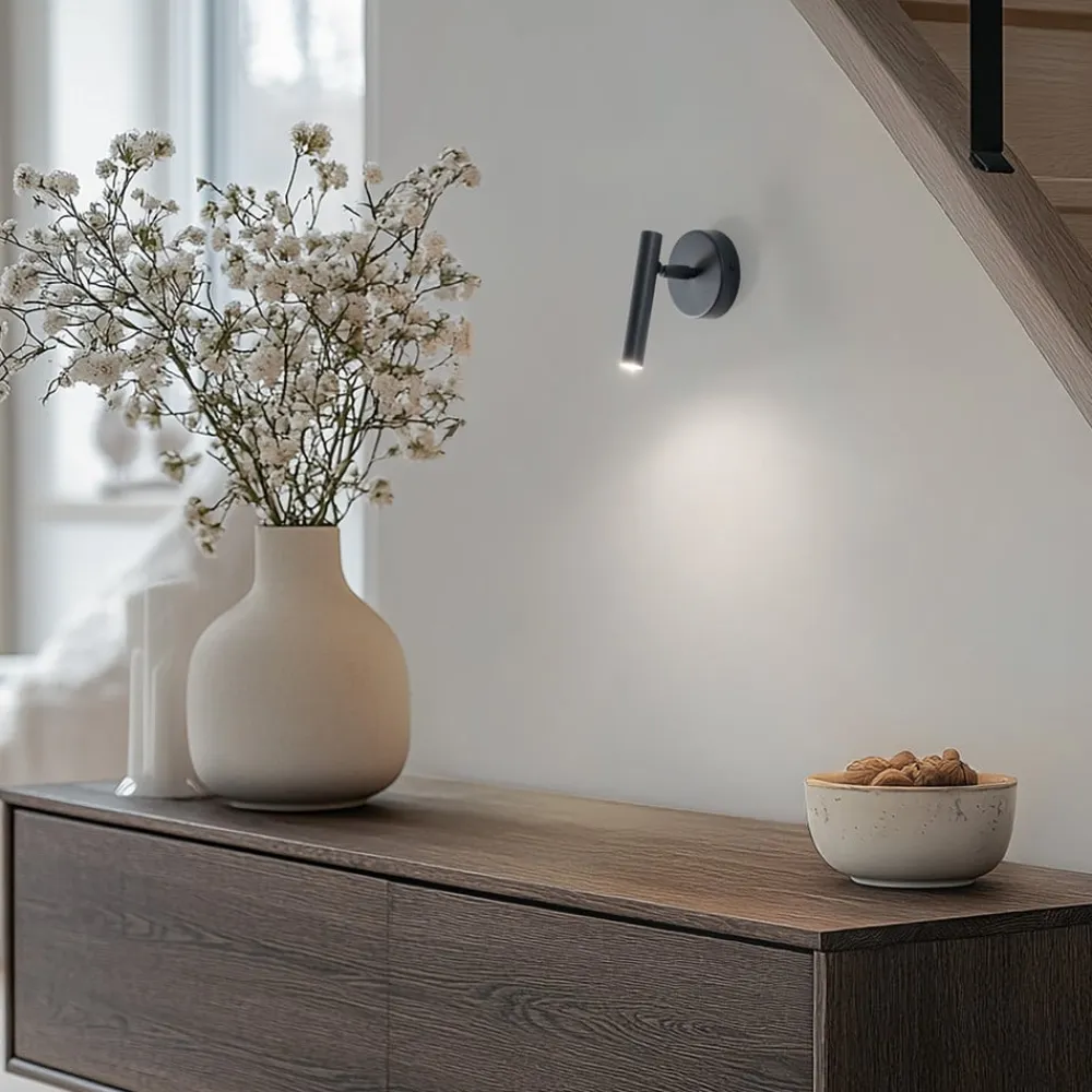 SIGMA Væglampe Sopel, antracit, 1 lyskilde, stål, højde 15 cm