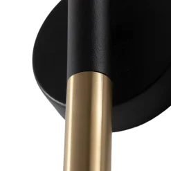 SIGMA Væglampe Sopel Lux, 2 lyskilder, sort/guld, højde 38 cm