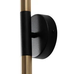 SIGMA Væglampe Sopel Lux, 2 lyskilder, sort/guld, højde 38 cm