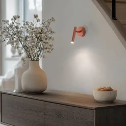 SIGMA Væglamper|Væglamper>Væglampe Sopel, teglrød, 1 lyskilde, stål, højde 15 cm