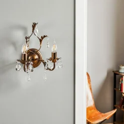 ONLI Væglampe Teresa som lysekrone, 2 lyskilder