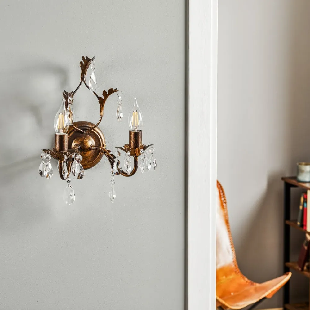 ONLI Væglampe Teresa som lysekrone, 2 lyskilder