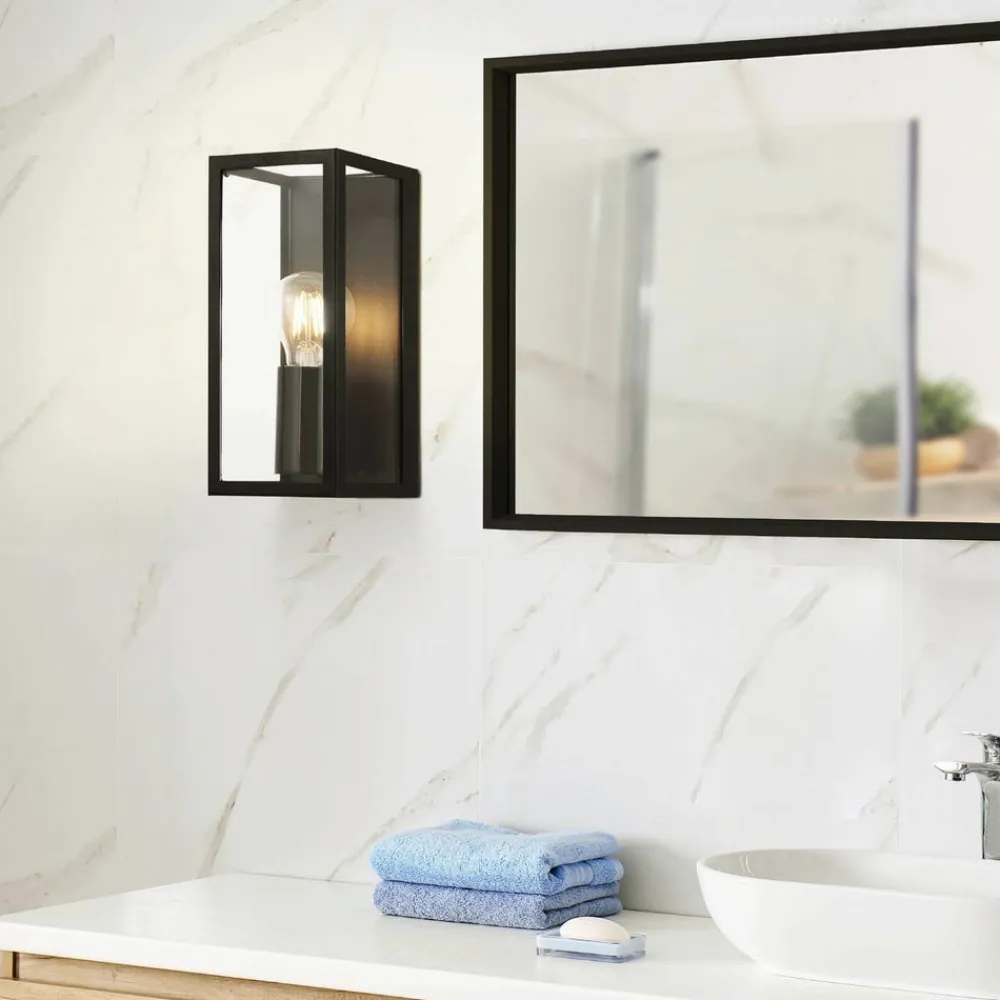 EGLO Væg- Og Spejllamper>Væglampe til badeværelse Amezola, 1 lyskilde, sort
