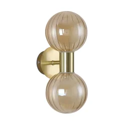 Væglampe til badeværelset Lumisphere, creme/messing, højde 28 cm, 2 lyskilder^Searchlight Best