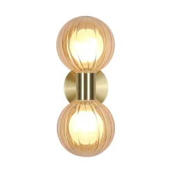 Væglampe til badeværelset Lumisphere, creme/messing, højde 28 cm, 2 lyskilder^Searchlight Best