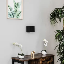 SOLLUX LIGHTING Væglampe Topic op/ned i aluminium, sort