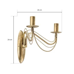 Væglampe Tori K2 i lysestageform, guld^EMIBIG LIGHTING Online