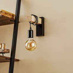 Væglampe Townshend med træelement^EGLO Outlet