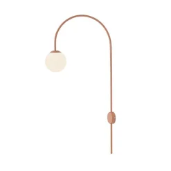 ALDEX Væglampe Una, metal, glas, koralrød