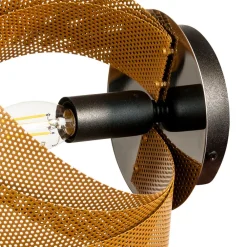 Domiluce Væglampe Vento, sort/guld, metal, 27 cm, E14