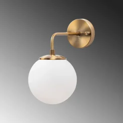 Væglampe Viran, antik guld, glas, højde 25 cm, E14^Opviq Hot