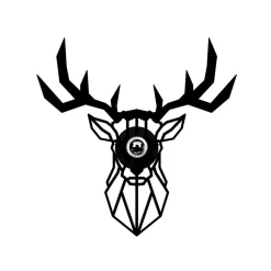 Opviq Væglampe W-051, sort, hjortedesign, MDF-træ laserskåret