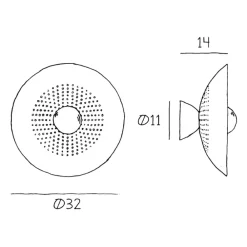 DESIGN BY US Væglampe Wanted, stik, jern, guld, Ø 32 cm