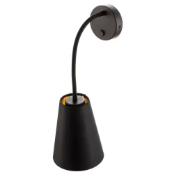 TK Lighting Væglampe Wire, sort/guld