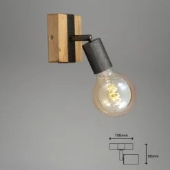 Briloner Væglampe Wood Basic, 1 lyskilde