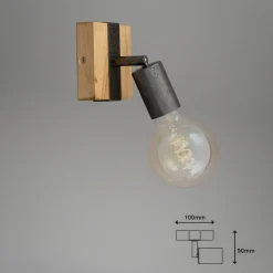 Briloner Væglampe Wood Basic, 1 lyskilde