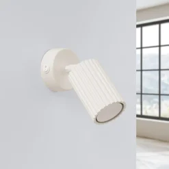 SOLLUX LIGHTING Væglamper|Spotlights>Vægspot carbon, beige, udspring 16 cm, kontakt, aluminium