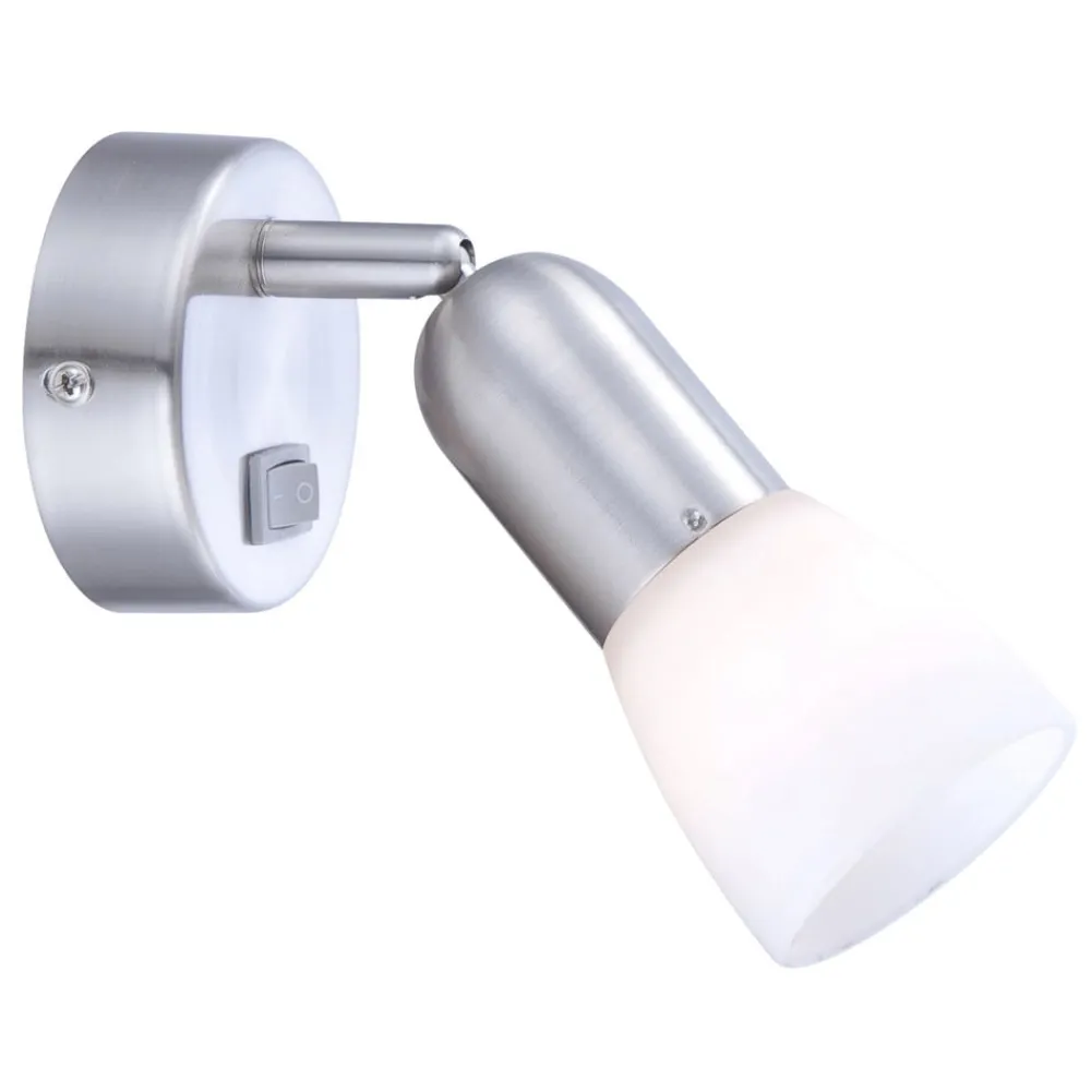 Globo Vægspot Cathy, nikkel mat, med kontakt