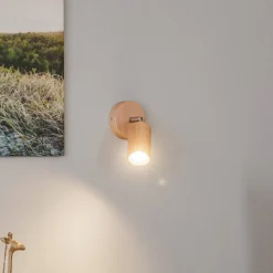 SOLLUX LIGHTING Vægspot Cre i træ, 1 lyskilde