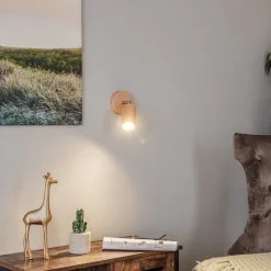 SOLLUX LIGHTING Vægspot Cre i træ, 1 lyskilde