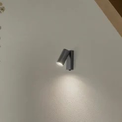 Nowodvorski Lighting Vægspot FOURTY, mørkegrå, højde 17 cm, metal, GU10