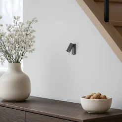 Nowodvorski Lighting Vægspot FOURTY, mørkegrå, højde 17 cm, metal, GU10