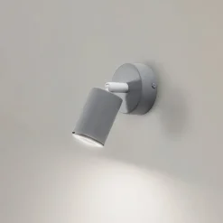 Vægspot Livia, grå, 13 cm, metal, justerbar, GU10^TK Lighting Clearance