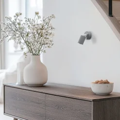 Vægspot Livia, grå, 13 cm, metal, justerbar, GU10^TK Lighting Clearance