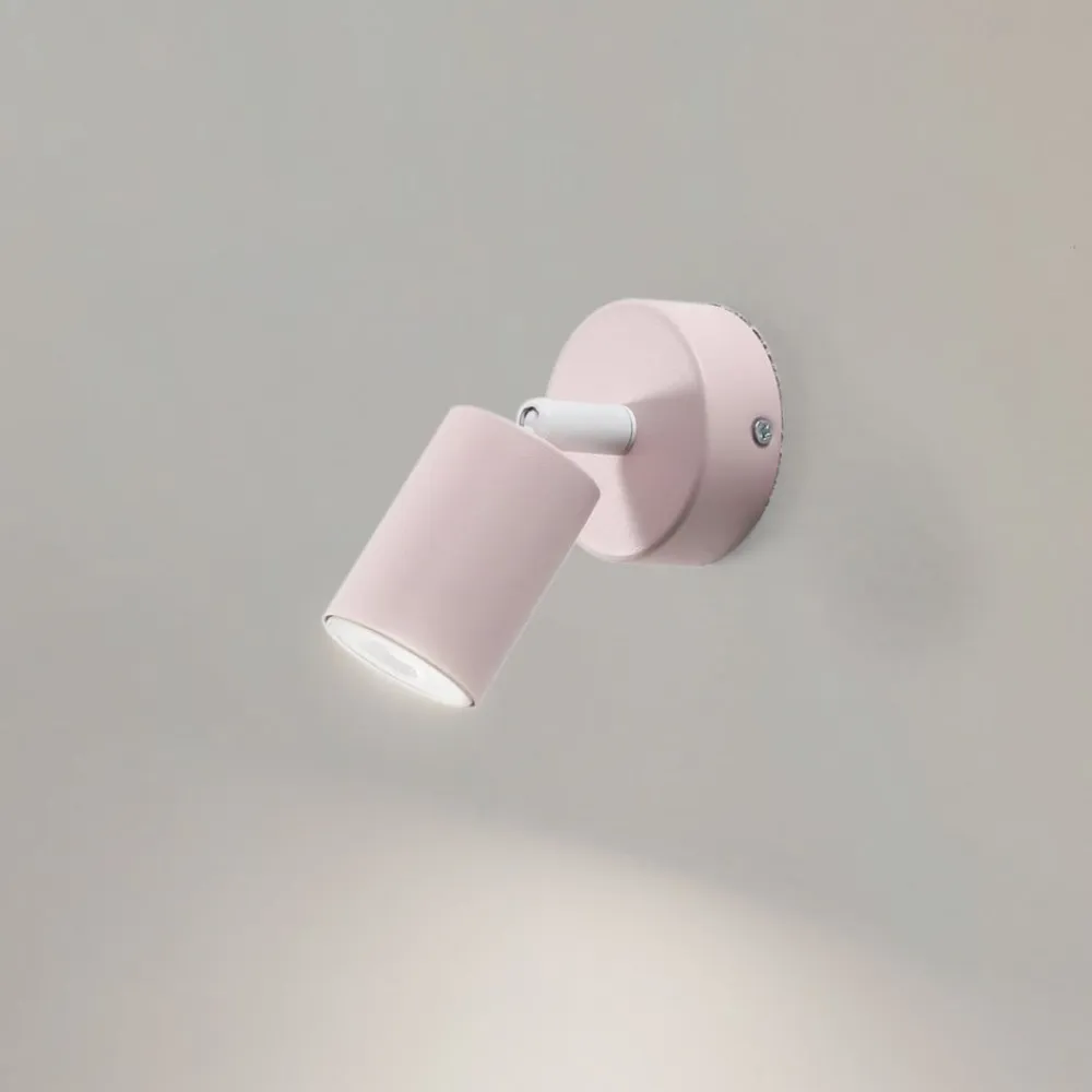 Vægspot Livia, lyserød, 13 cm, metal, justerbar, GU10^TK Lighting New
