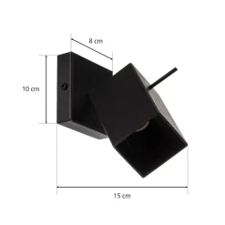 Vægspot Square, sort, 1 lyskilde^SOLLUX LIGHTING New