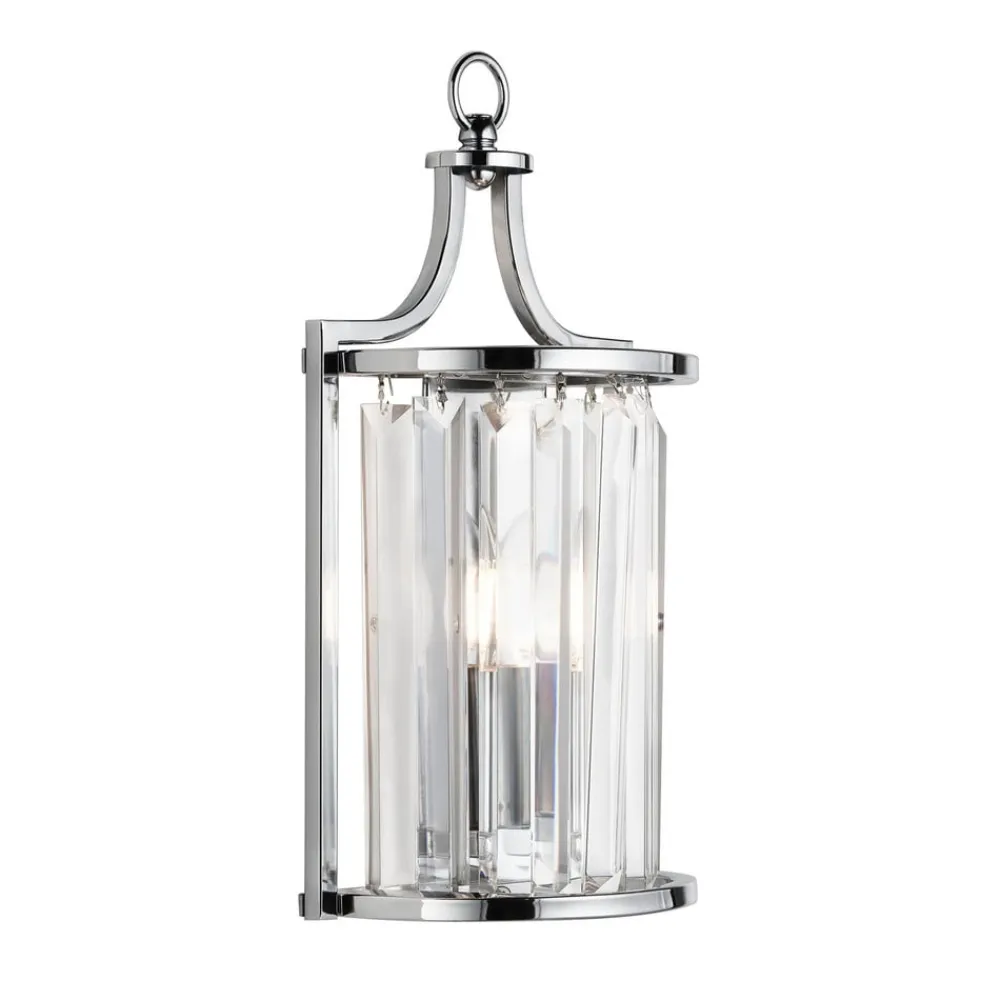 Victoria væglampe, kromfarvet, krystalglas, 18 cm, E14^Searchlight Hot