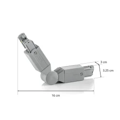 GLOBAL Skinnesystem>Vinkelstik til strømskinne Noa, grå